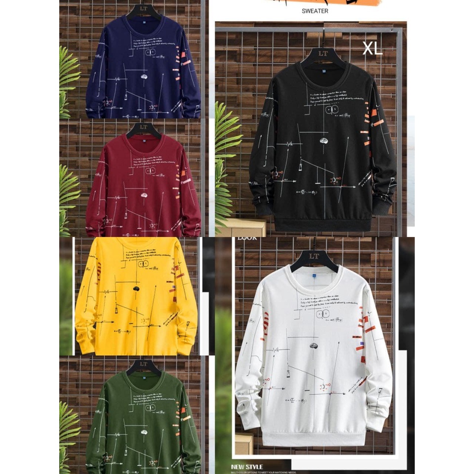 SWEATSHIRT MOTIF RUMUS / KAOS LENGAN PANJANG MOTIF DISTRO / KAOS LENGAN PANJANG MOTIF BAGUS