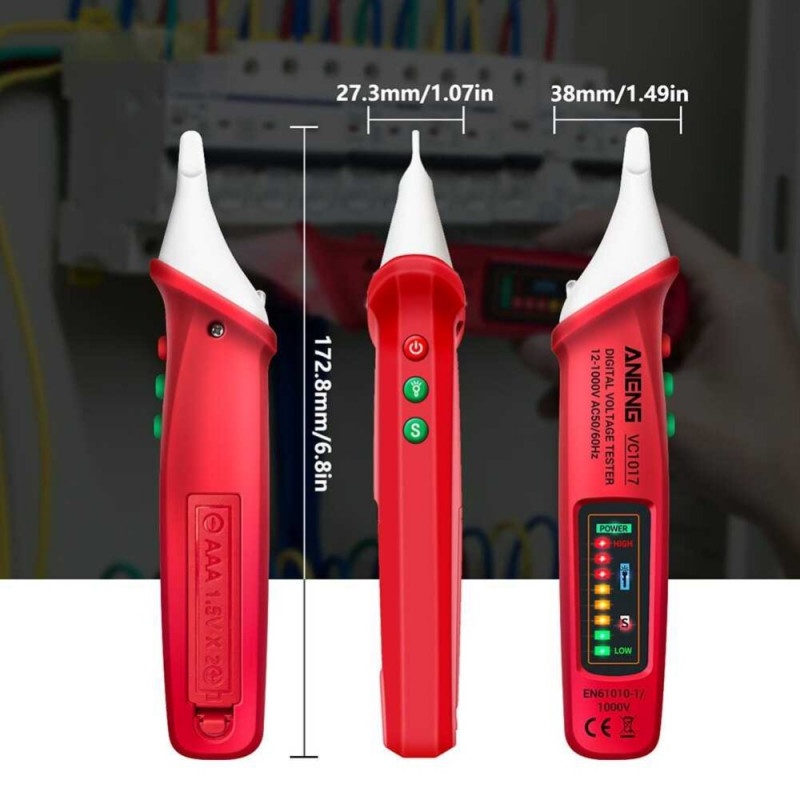 Tespen Arus Listrik Tester Non Contact AC Voltage Alert Detector 1000V