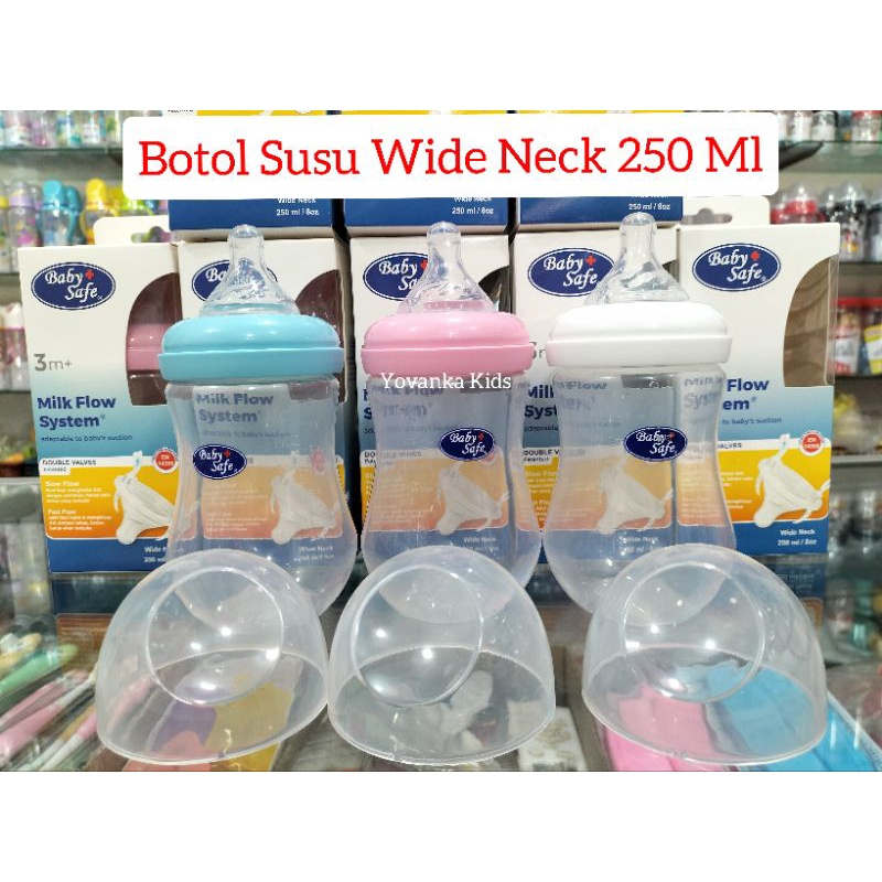 Botol Susu Milk Flow System Wide Neck Baby Safe Double Valves BPA Free 250Ml/125Ml WN02W