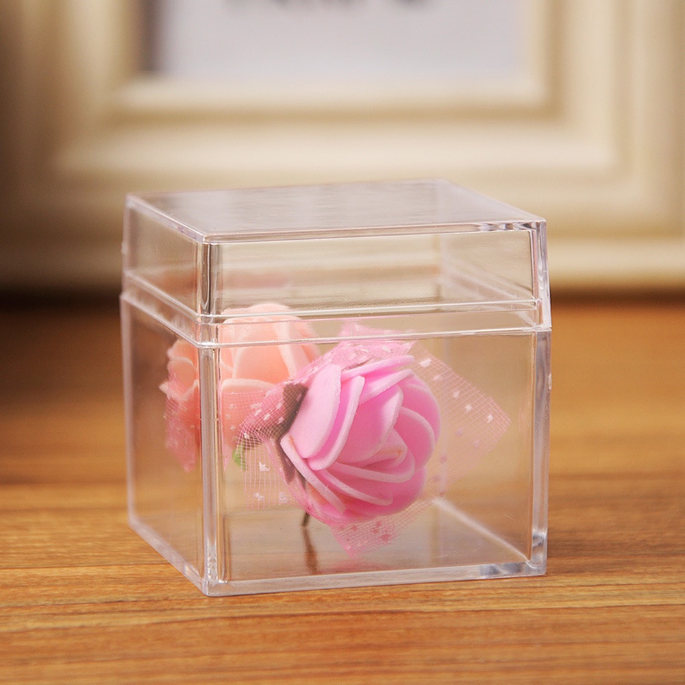 aaoottuuoo5.id Cod   2 PCS Home Transparent Acrylic Storage Box Multifunctional Cube Jewelry Display Plastic Case 5*5*5cm