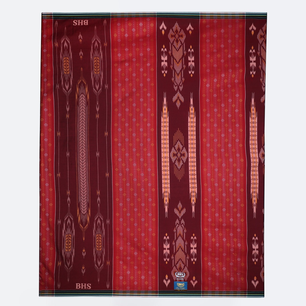 Sarung BHS Classic Gold Motif Kawung Dobby Permata Merah Hati // BHS KDP // COD