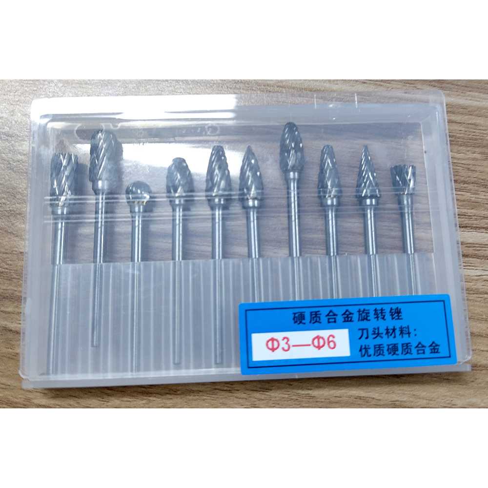 Mata Bor Tungsten Carbide Cone Spiral 1/8 Inch 10 PCS / Mata Bor Set Besi Pagoda Baja Kayu Beton Tuner Kaca Pahat 1 Set / Mata bor Mini Pelubang Kayu Hole Punch Drill / Mata Bor Plat Baja Kuningan Plastik Lengkap Multifungsi Ukir Kayu Murah