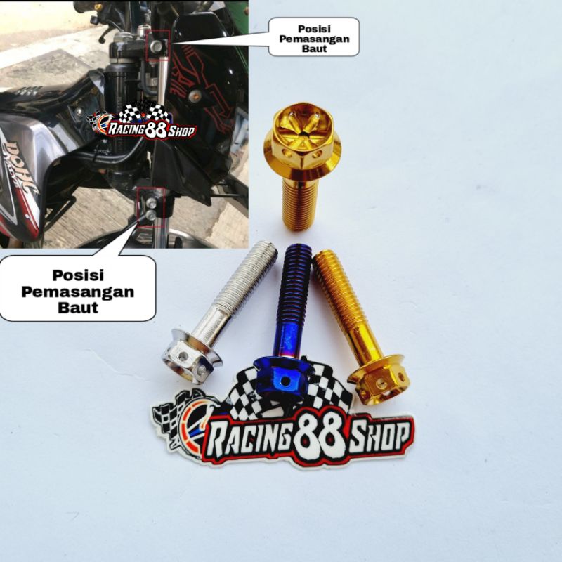 Baut PROBOLT Segitiga Atas / Segitiga Bawah 1Pcs / Satuan Satria Fu Satria F Satria Facelift Sonic P