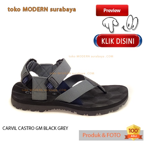 CARVIL CASTRO GM BLACK GREY sandal pria sandal gunung jepit flip flop