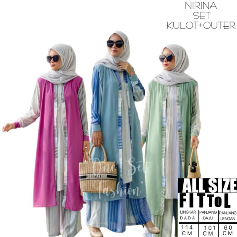 yayuku/nirina set kulot + outer/setcel kulot yayuku/outer set