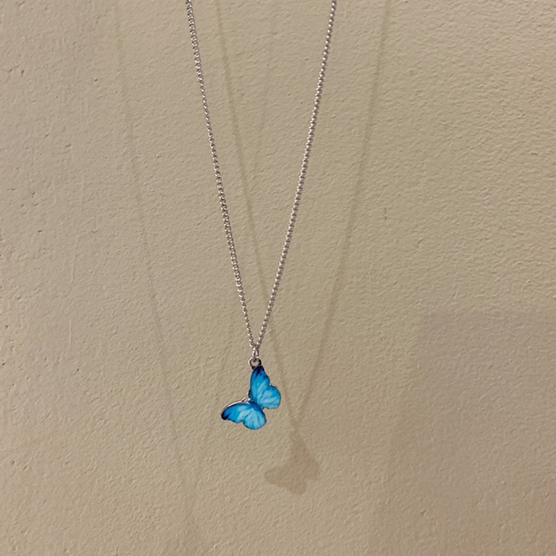 Butterfly Kalung Rantai Klavikula Desain Kupu-Kupu Model Simple