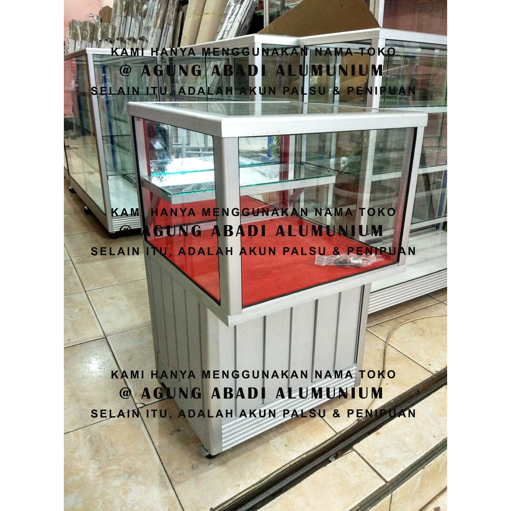 Etalase Alumunium Counter Hp Voucher Perdana 50cm