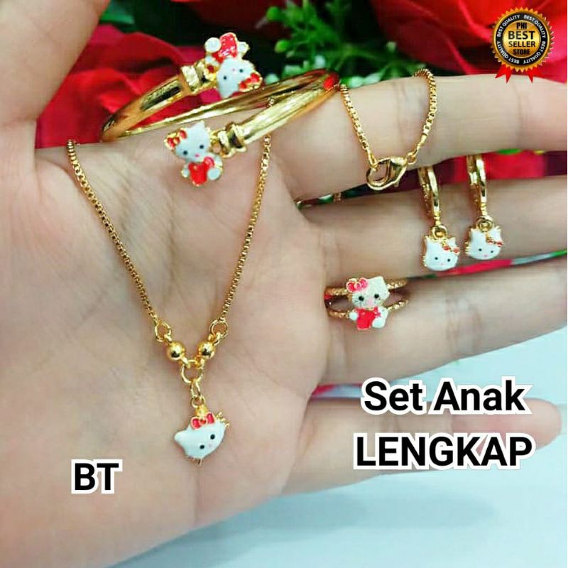 Xuping set perhiasan anak anak Lapis emas motif pilihan silver dan gold