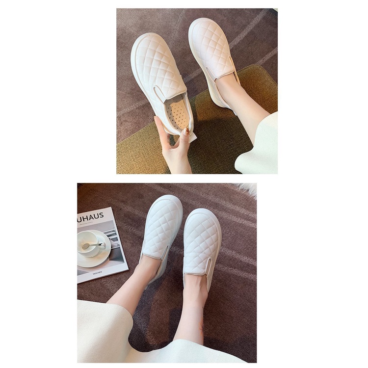 LuckyFanStore Sepatu Slip On Wanita Charlotte Import Kasual Sporty - B14