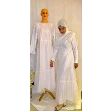 DRESS BROKAT / DRESS PESTA / DRESS MEWAH /DRESS PUTIH