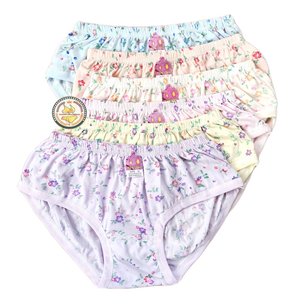 3 Pcs Celana Dalam Wanita Dewasa Katun- CD Wanita Katun Motif Bunga