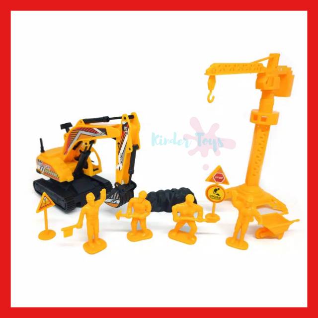 Jual Mainan Konstruksi Excavator Set Crane Shopee Indonesia