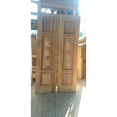 Pintu kupu tarung kayu jati / pintu kayu jati / pintu minimalis / pintu kamar