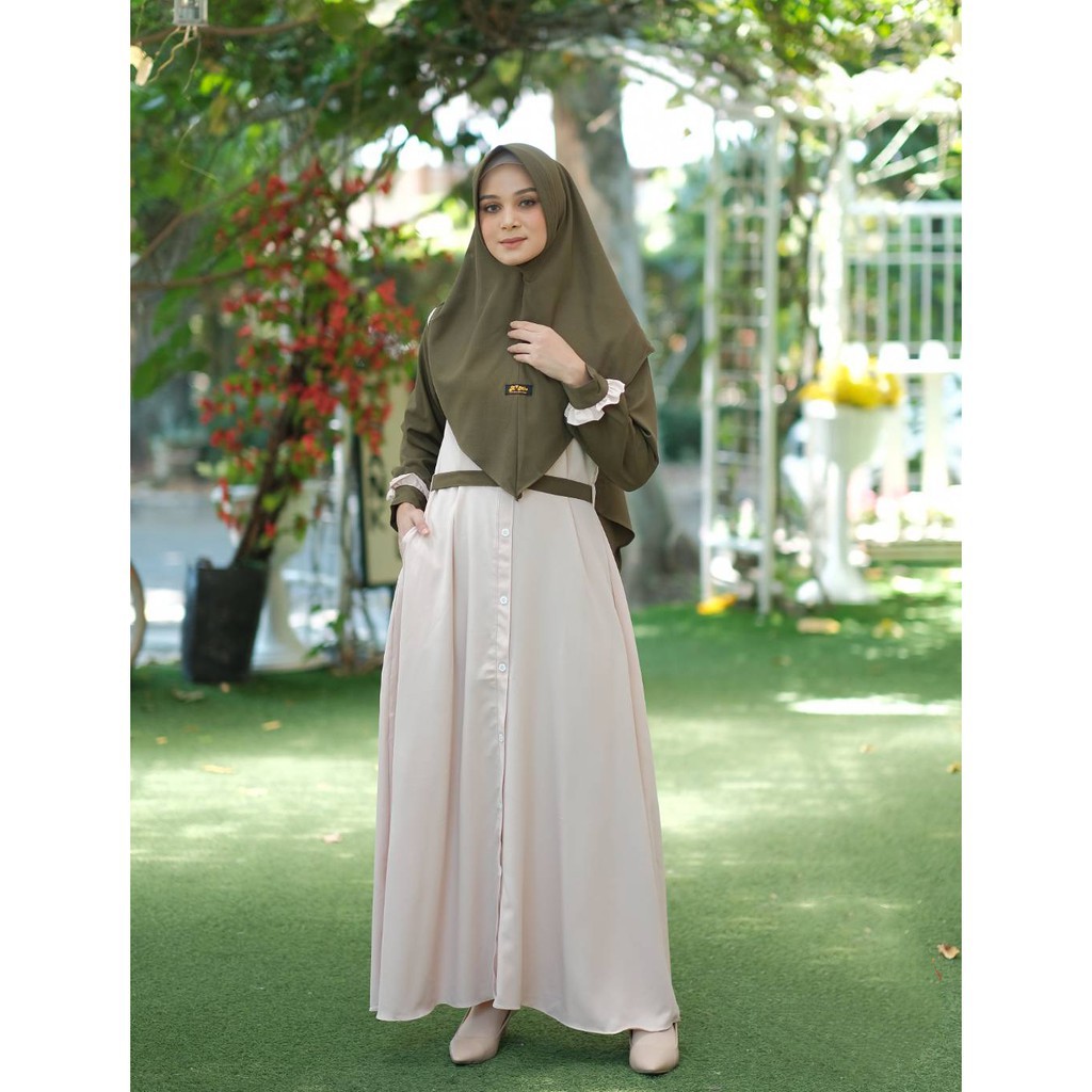 Setelan Dress Muslim Maura Syari - Latte