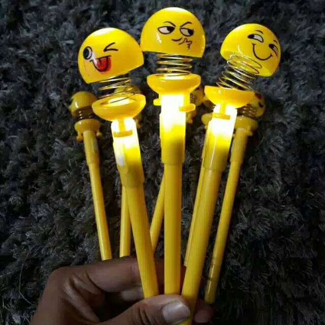 

Pulpen Gel emoji Smile Lampu lucu isi 12 pcs