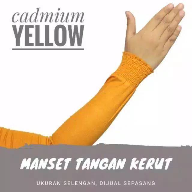 Manset tangan kerut polos/combi.handsock kerut