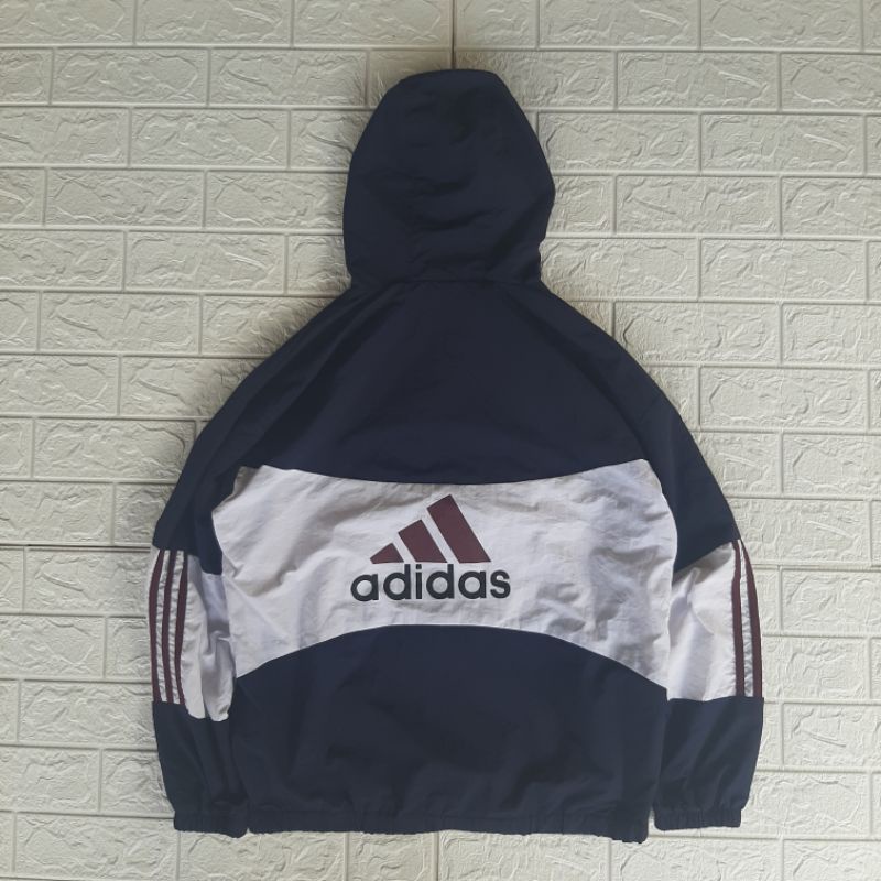 hoodie jaket zip windbreaker parasut adidas big logo second