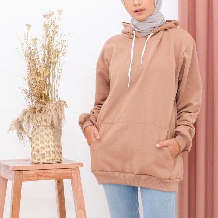 Sweater Hoodie Polos Oversize Jaket Pria Wanita Premium WARNA COKSU