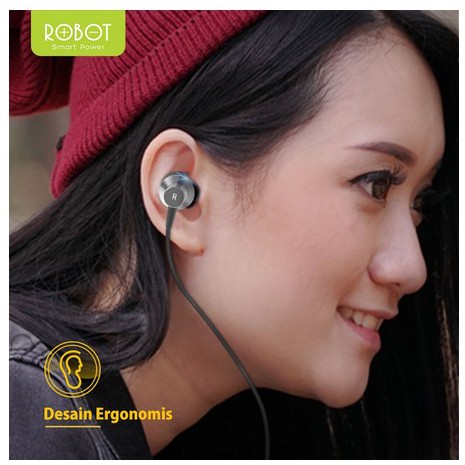 Earphone Headset Wired ROBOT High-Definition - Android - iPhone RE240