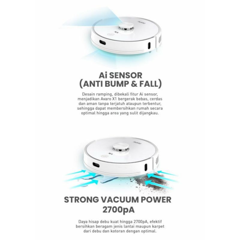 Robot Vacuum Cleaner Avaro X1 with Auto Dustbin