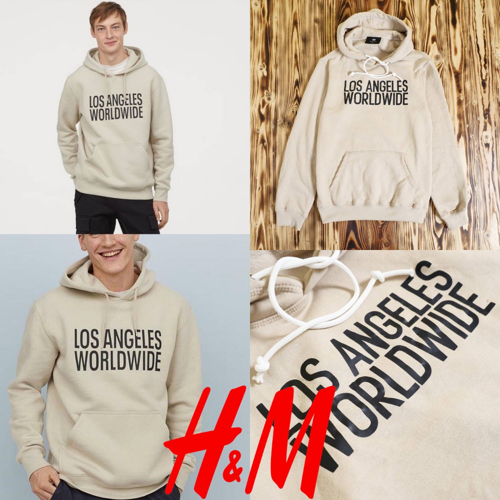 HOODIE H&M ORIGINAL LOS ANGELES CREAM & PAPER BAG HNM SALE HOODIE HNM HOODIE PRIA WANITA