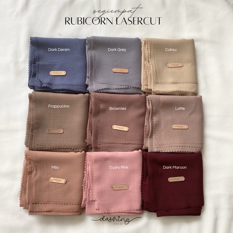 [𝗖𝗟𝗘𝗔𝗥𝗔𝗡𝗖𝗘 𝗦𝗔𝗟𝗘]  HIJAB SEGIEMPAT RUBICORN LASERCUT | HIJAB TEKSTUR | SEGIEMPAT POLOS