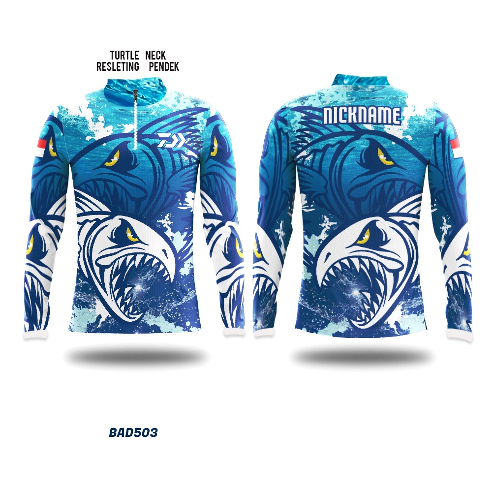 Kaos Jersey Mancing Mania Daiwa PENN Abu Garcia Casting Barramundi Toman Gabus DryFit Full Print Cus