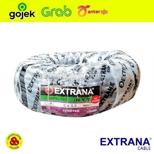 Extrana Kabel NYY 2x2.5 50m 2x2,5 isi 2 x 2.5mm / Roll 50 Meter