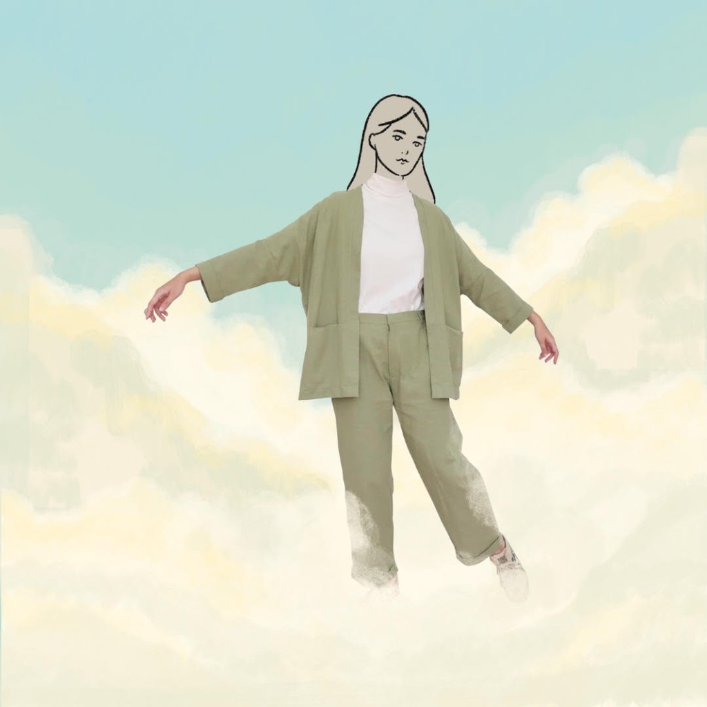 Sayuri Set in Avocado Linen Outer and Pants by suri Sayuri Set in Avocado Linen Outer and Pants by suri