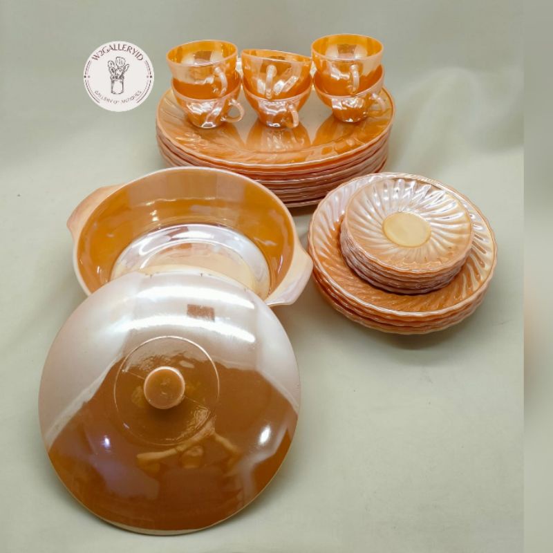 Dinner set Vintage Anchor Hocking Fire/set piring makan keramik/dinner set keramik import