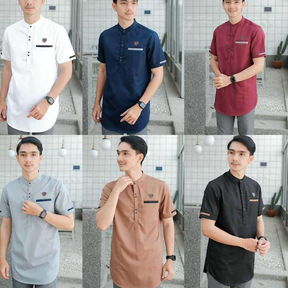 SHOPEE MALL Baju koko pria label polos terlaris size S M L XL ⚡
