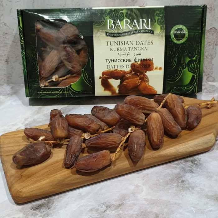 

Kurma Terbaru - Kurma Barari Tunisia Tangkai Kemasan 500 Gr X 12 Pac. Stock Baru