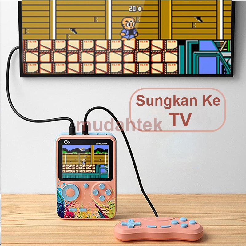 Hot sales Game boy game console Portable Game Player Built-in Classic 500 Games Connect to TV or Gamepad 1000mAh 1 Player/2 Player Hadiah yang sempurna gameboy(Hanya beberapa game dua pemain yang dapat menggunakan stick)