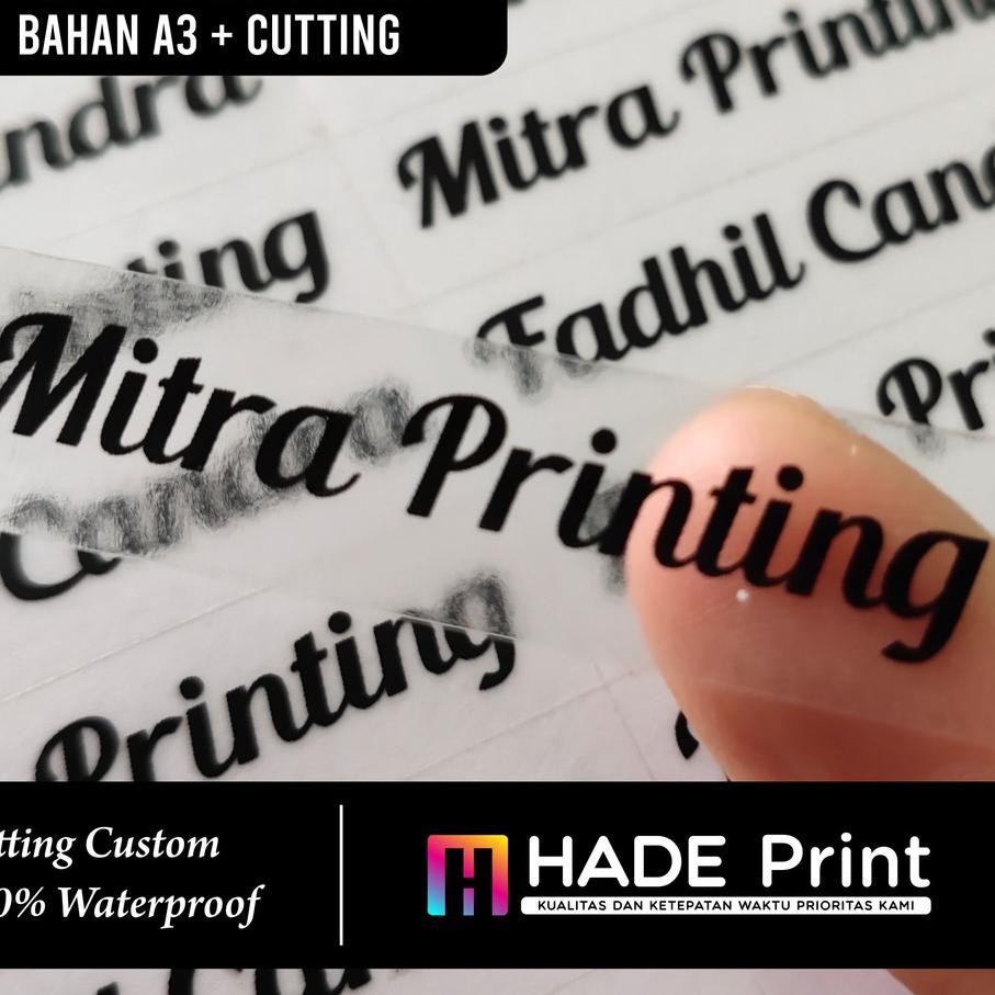 

11.11 Stiker Label Print & Cut Transparant A3 Termurah