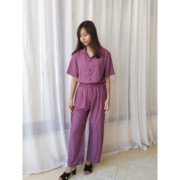 One Set Setelan Tie Dye Bali Kemeja Lengan Pendek - ONE SET Piyama Tie Dye Wanita & Pria GROSIR-6