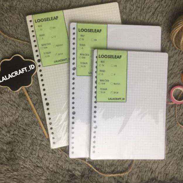 [KODE ENB70] [100GSM Gading]Loose Leaf A5 dan B5 Grid/Dot Broken White (Putih Gading, Warna Novel)