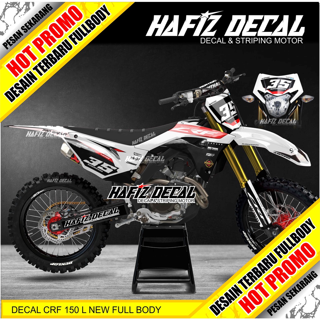 DECAL CRF, DECAL CRF 150 L FULL BODY, DECAL CRF 150 L, DECAL CRF 150 L FULL BODY PUTIH, STICKER CRF