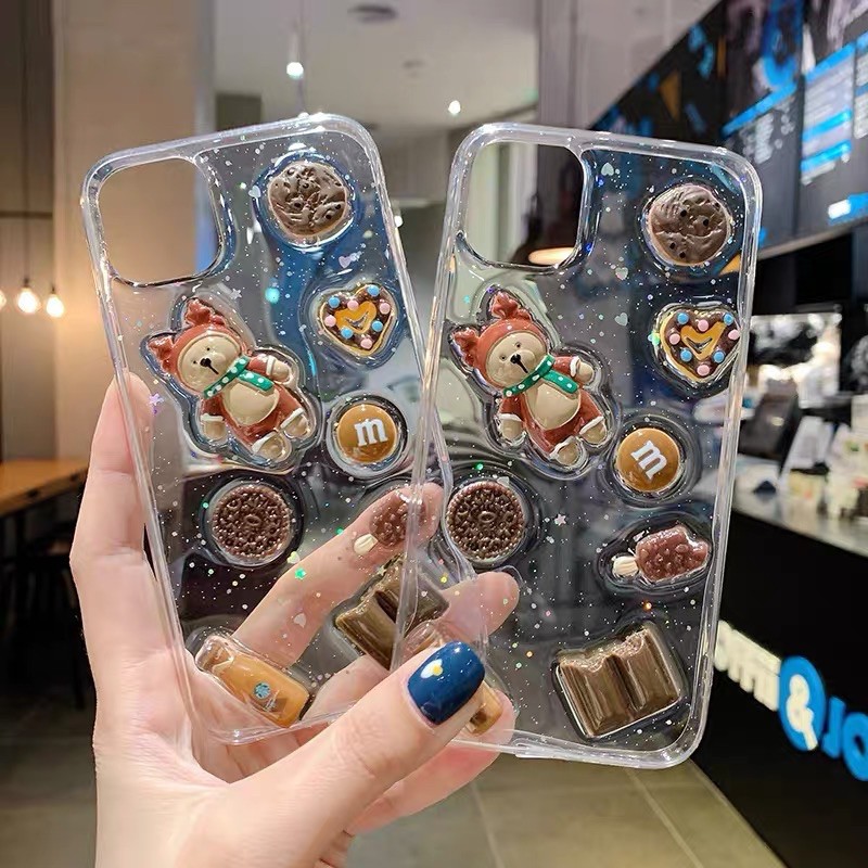 Chocolate Bear 3D Case iPhone Oppo Vivo Xiaomi Samsung Realme XT X C3 S20 A71 A51 A31 Y95 A31 Reno 3