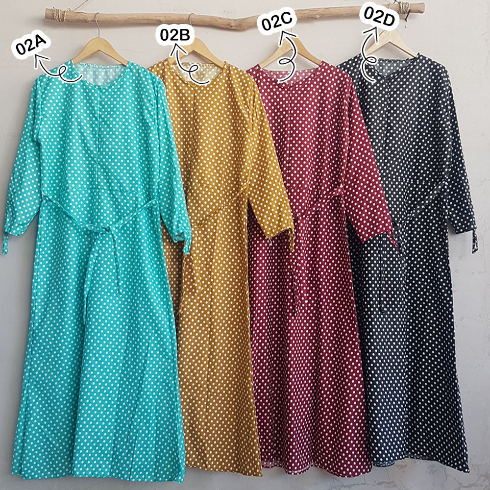 [ katalog 3 ] GAMIS KATUN KOTAK - MOTIF POLKADOT - PENTAGON NEW - gamis remaja trend di jamannya