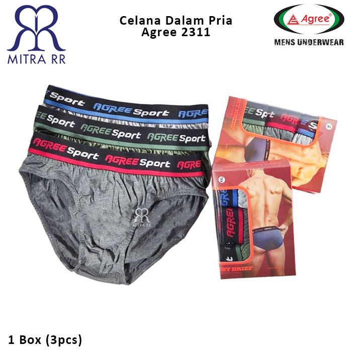 CD Pria Agree 2311 / Celana Dalam Sport / CD Sport Laki (3Pcs)