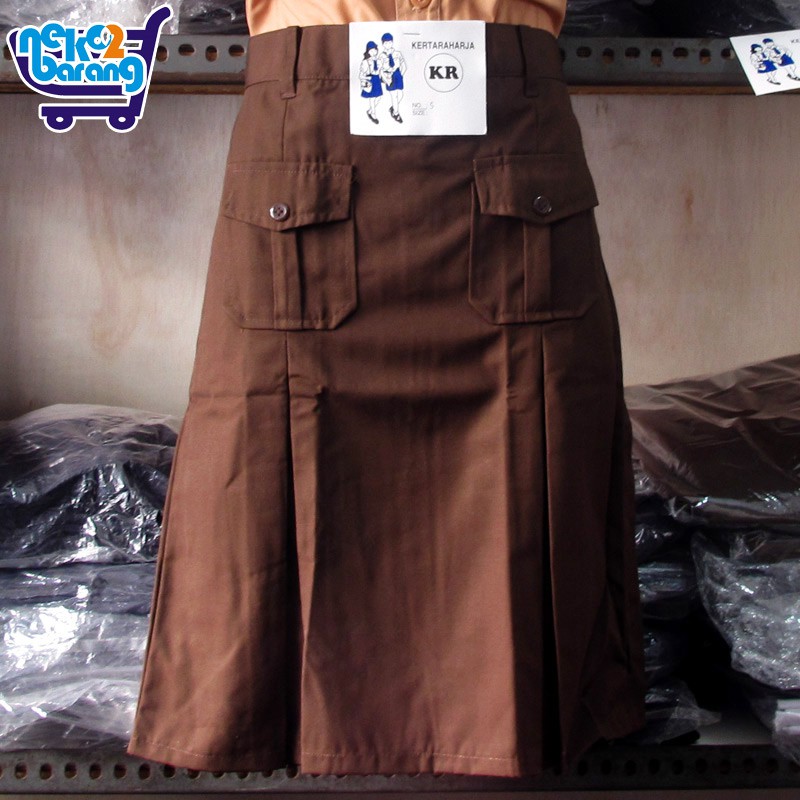 Rok Pendek Pramuka Saku Warna Coklat (Seragam Sekolah) (Seragam Pramuka) (SD/SMP)