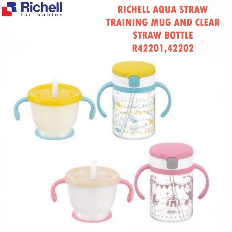 RICHELL AQULEA STRAW TRAINING BOTOL SEDOTAN Bayi - Botol Minum Bayi