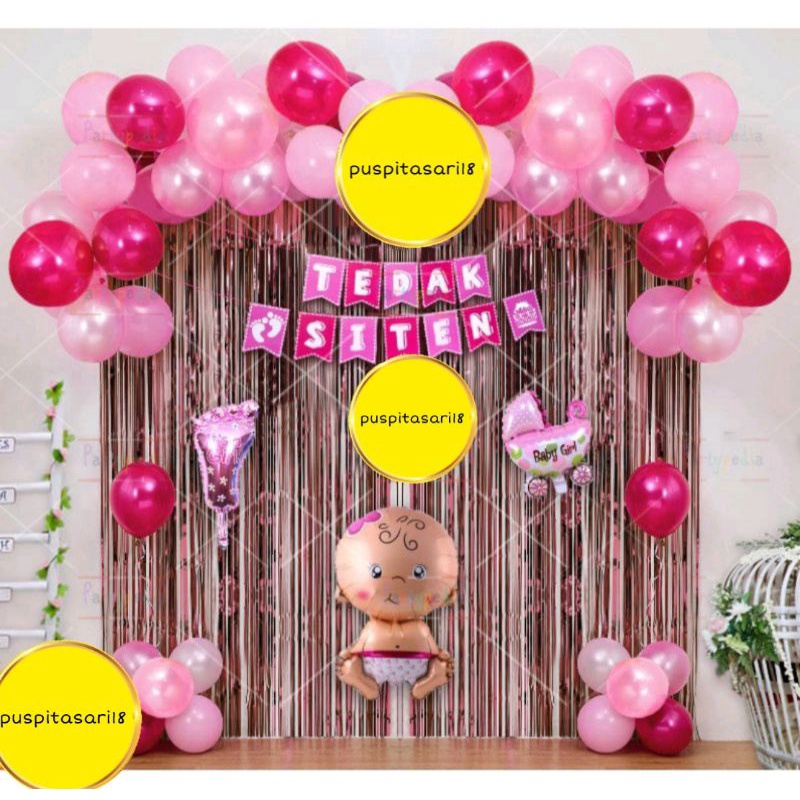 paket set lengkap balon dekorasi tedak siten aqiqah new born