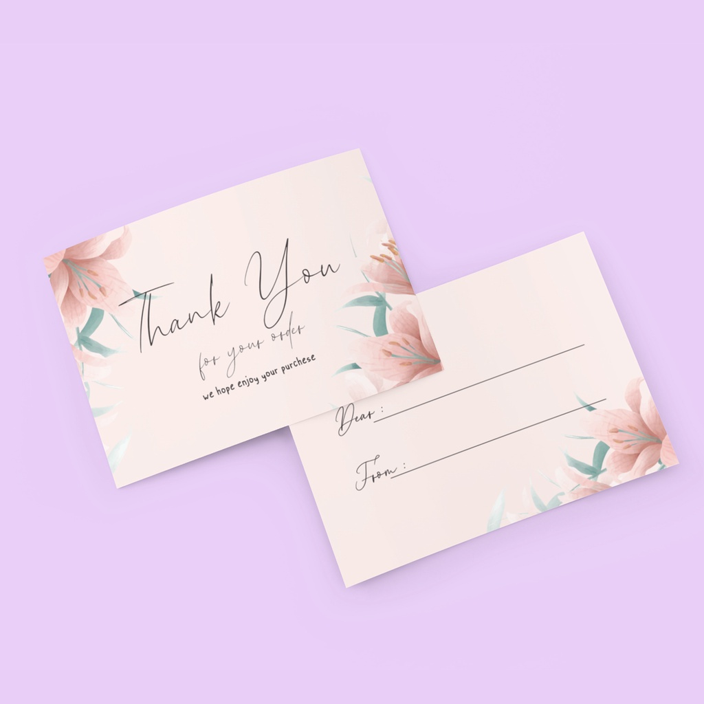 

[ 100 pcs ] Kartu Ucapan Olshop, Kartu Ucapan Terima kasih Olshop, Thankcard Olshop, Kartu Olshop custom