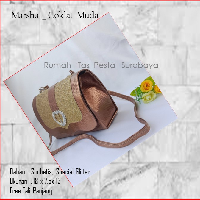 Tas Clutch,Tas Seserahan,Tas Souvenir,Marsha _ Coklat Muda