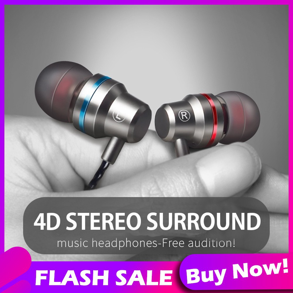 A2 SuperBass Metal Headset Bass 4D Stereo Earphone Headphone With Mic Universa IOS/Android