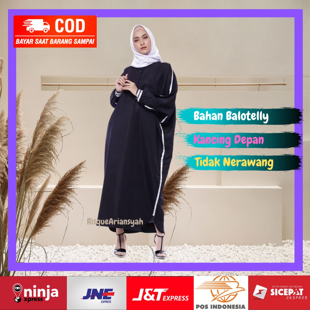 RQ 026 COD Baju Gamis Syari Wanita Terbaru Dress Lebaran 2021 Murah Fashion Wanita Busui Kekinian