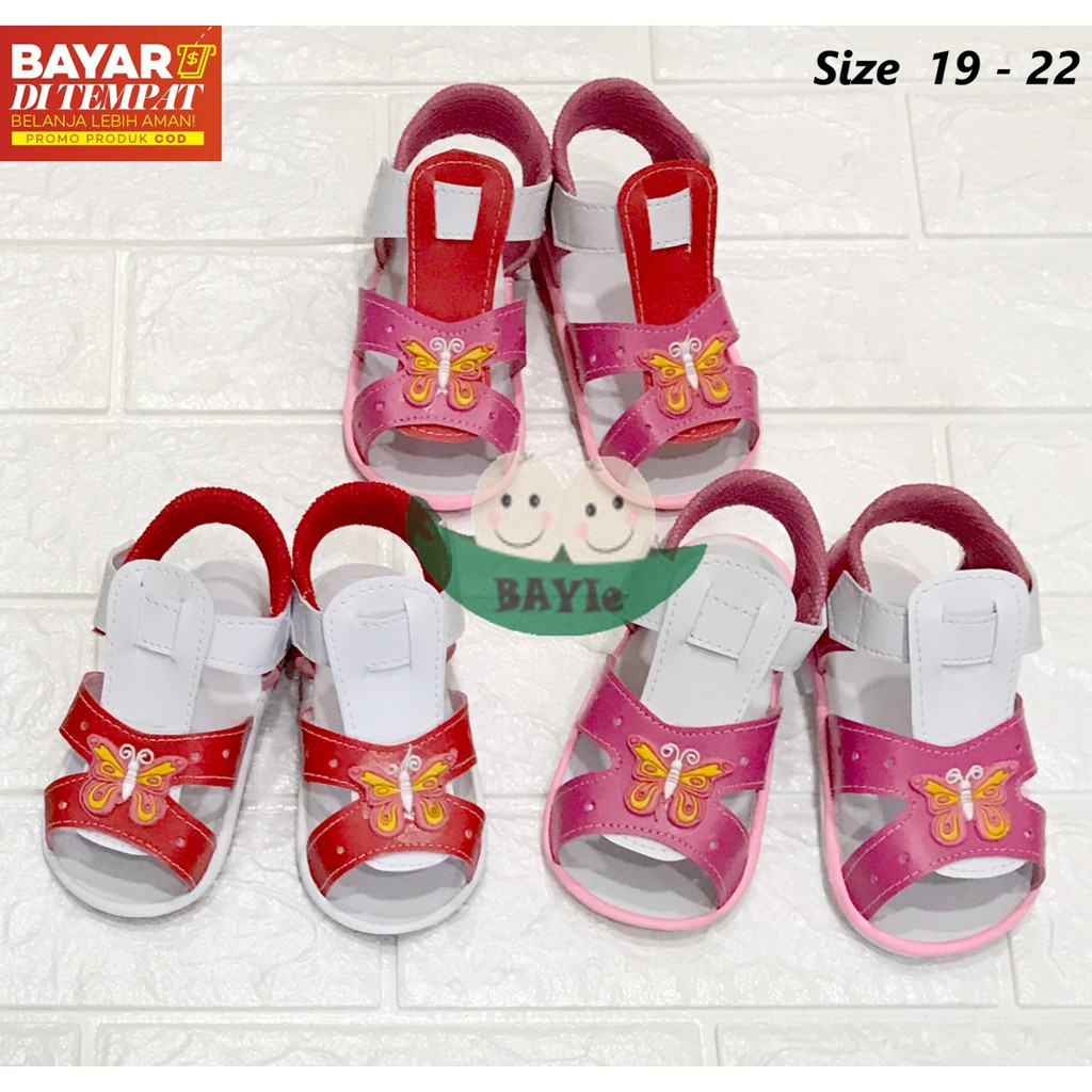 BAYIe - Sepatu Anak Bayi/Balita Perempuan Motif KUPU C55 CHEDI usia 1 - 3 tahun