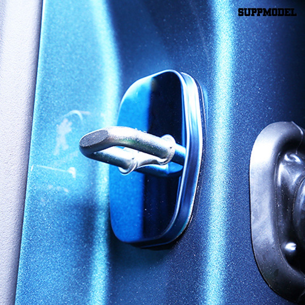 4pcs Stiker Cover Kunci Pintu Mobil Bahan Stainless Steel Untuk Peugeot 301 / 308 / 407 / 508