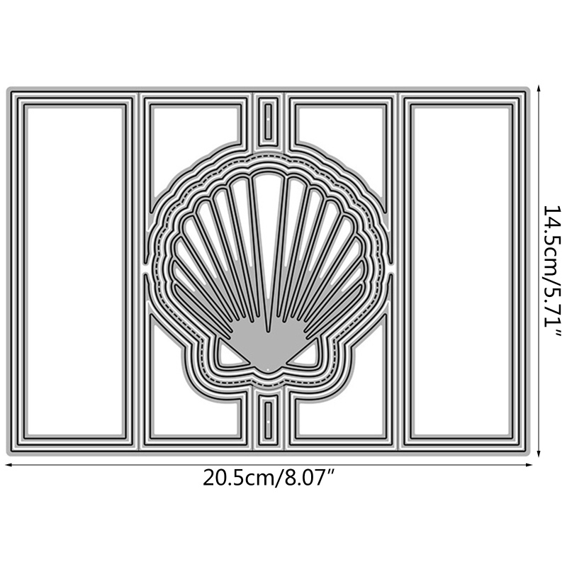 Cetakan Stensil Cutting Dies Motif Kerang Bahan Baja Karbon Untuk Scrapbook / Craft DIY